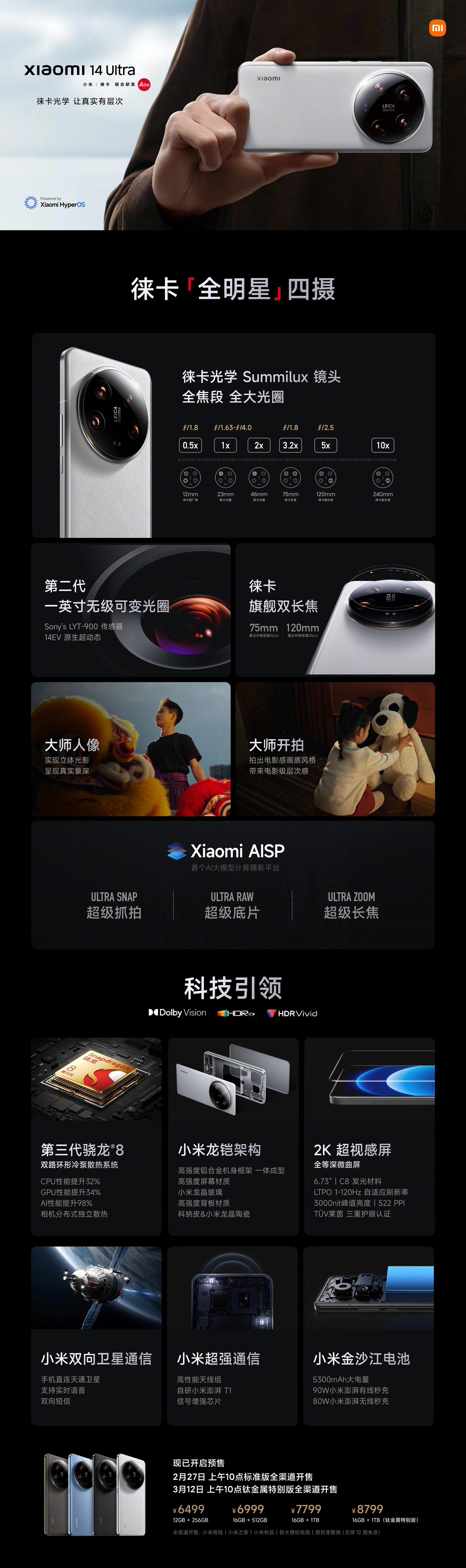 小米 14 Ultra 手机推送澎湃 OS 1.0.12：优化长焦拍照场景、噪声与对焦表现