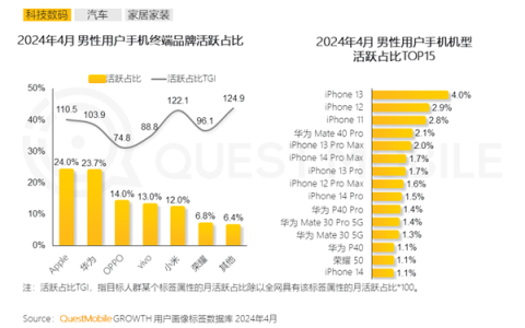 中国男性使用最多的手机TOP10出炉：8款iPhone、2款华为
