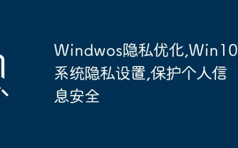 Windwos隐私优化,Win10/11系统隐私设置,保护个人信息安全