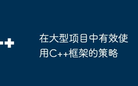 在大型项目中有效使用C++框架的策略