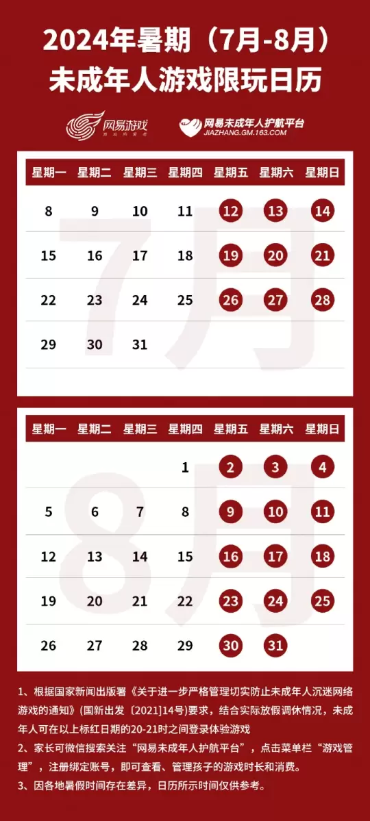 与腾讯一样!网易未成年暑期游戏时间也不超过24小时