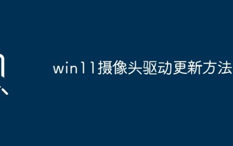 win11摄像头驱动更新方法
