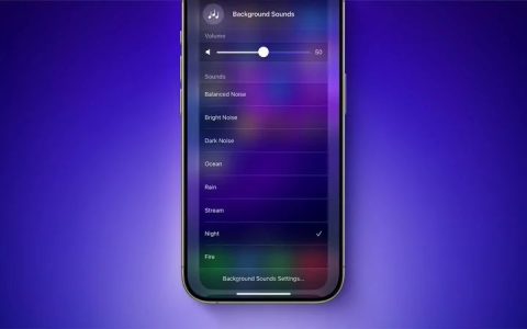 助眠利器：苹果 iOS 18 新增夜晚和篝火背景音