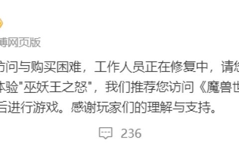 《魔兽世界》国服战网商城访问与购买困难