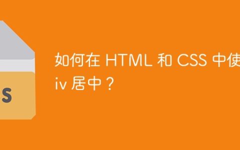 如何在 HTML 和 CSS 中使 Div 居中？