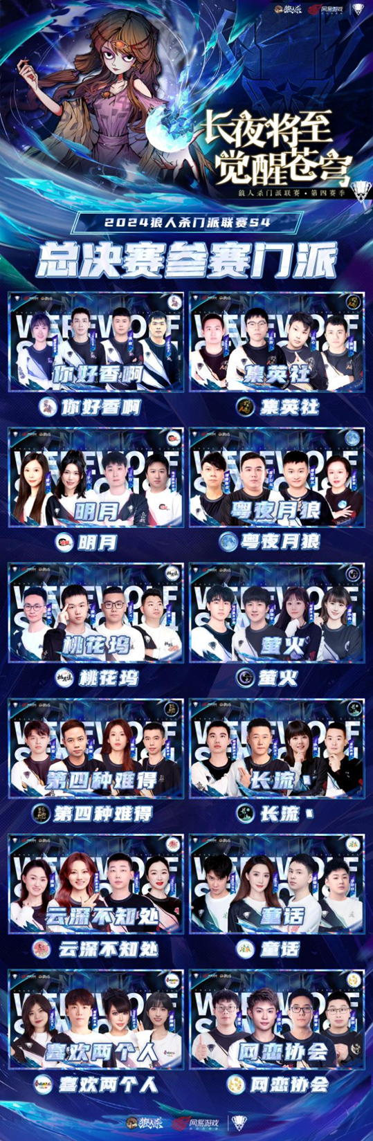长夜将至,觉醒苍穹!狼人杀门派联赛·第四赛季总决赛即将打响