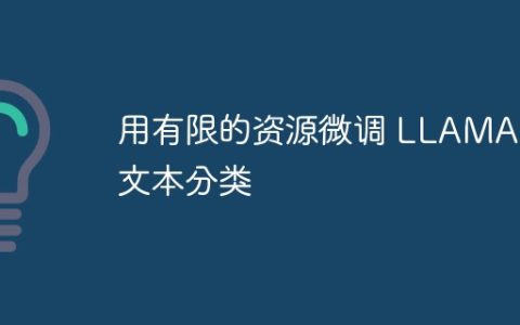 用有限的资源微调 LLAMA 或文本分类