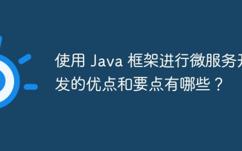 使用 Java 框架进行微服务开发的优点和要点有哪些？