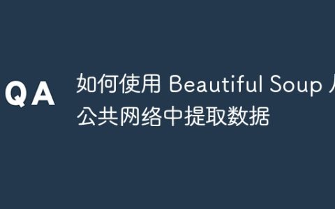 如何使用 Beautiful Soup 从公共网络中提取数据