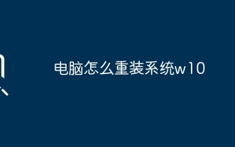 电脑怎么重装系统w10