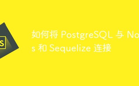 如何将 PostgreSQL 与 Nodejs 和 Sequelize 连接