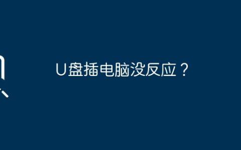 U盘插电脑没反应？