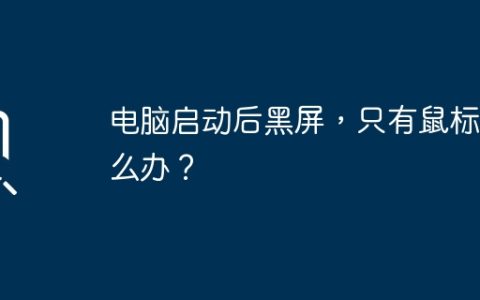 电脑启动后黑屏，只有鼠标怎么办？