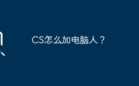 CS怎么加电脑人？