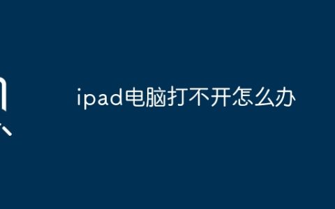ipad电脑打不开怎么办