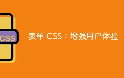 表单 CSS：增强用户体验