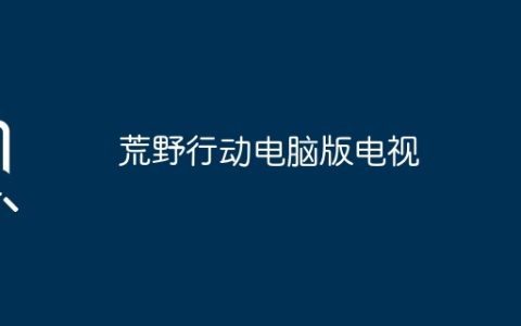 荒野行动电脑版电视