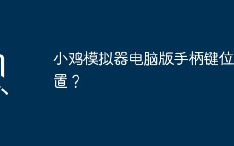 小鸡模拟器电脑版手柄键位设置？