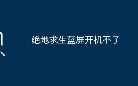 绝地求生蓝屏开机不了