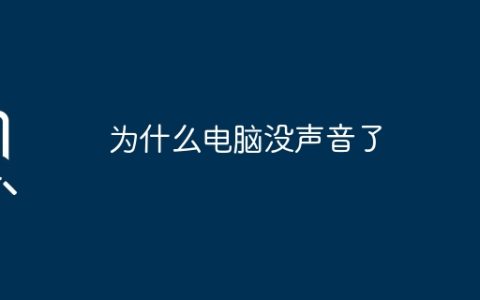 为什么电脑没声音了