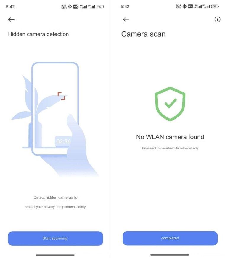 小米澎湃 os 2.0 新特性曝光:酒店等场景下扫描隐藏摄像头