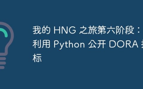 我的 HNG 之旅第六阶段：利用 Python 公开 DORA 指标