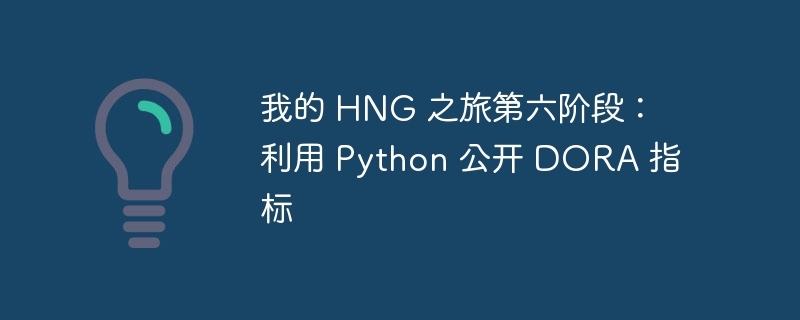 我的 hng 之旅第六阶段:利用 python 公开 dora 指标