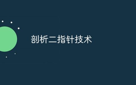 剖析二指针技术