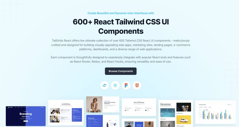 TailGrids React:+ Tailwind CSS React UI 组件