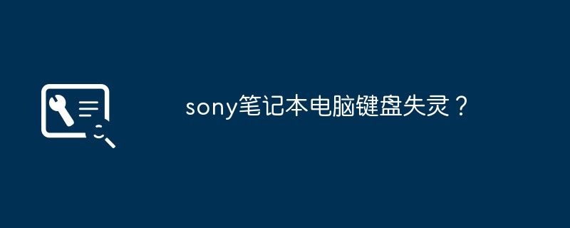 sony笔记本电脑键盘失灵?
