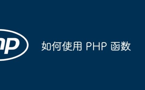 如何使用 PHP 函数