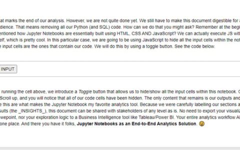 Jupyter Notebooks 作为端到端分析解决方案