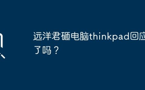 远洋君砸电脑thinkpad回应了吗？