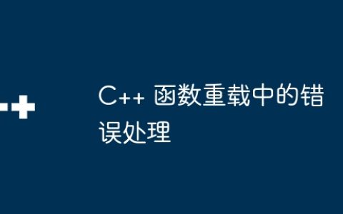 C++ 函数重载中的错误处理