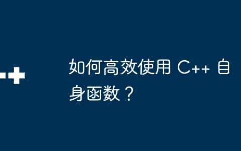 如何高效使用 C++ 自身函数？