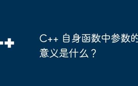 C++ 自身函数中参数的意义是什么？