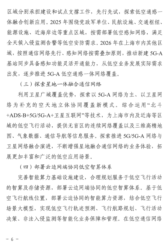 上海强化 5G-A 的低空智联网覆盖:到 2026 年初步建成低空飞行航线全域连续覆盖的通信网络