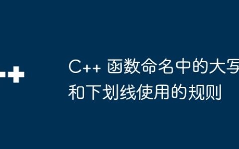C++ 函数命名中的大写和下划线使用的规则