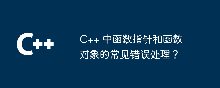 C++ 中函数指针和函数对象的常见错误处理?