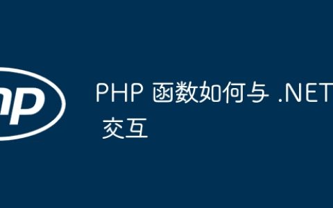PHP 函数如何与 .NET 交互