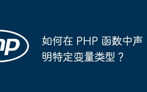 如何在 PHP 函数中声明特定变量类型？
