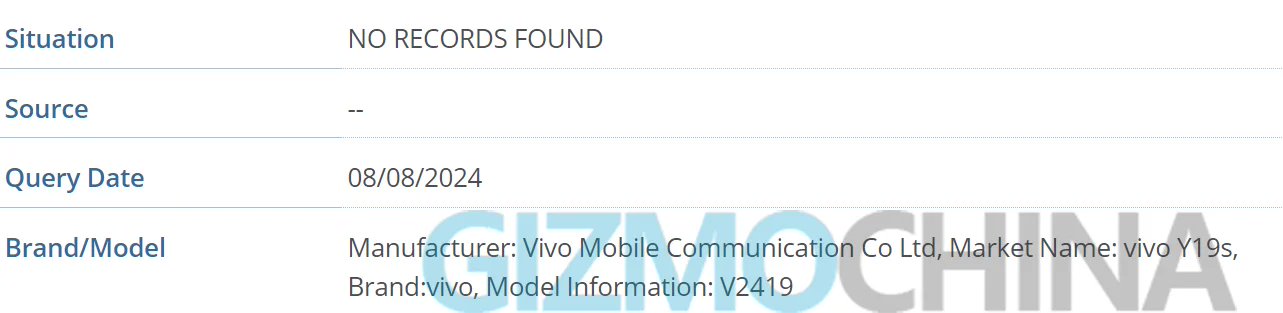 vivo 入门级机型曝光,Y19s 手机现身 IMEI 数据库