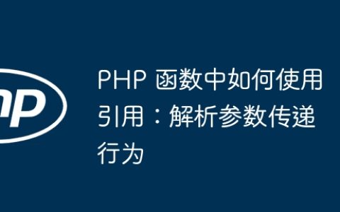 PHP 函数中如何使用引用：解析参数传递行为