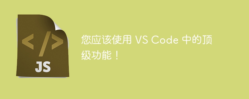 您应该使用 vs code 中的顶级功能!