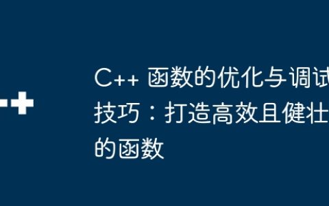 C++ 函数的优化与调试技巧：打造高效且健壮的函数