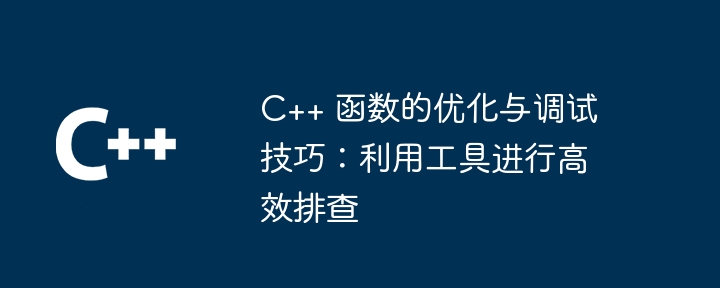 C++ 函数的优化与调试技巧:利用工具进行高效排查