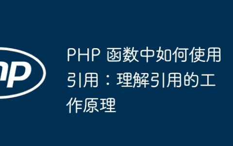 PHP 函数中如何使用引用：理解引用的工作原理