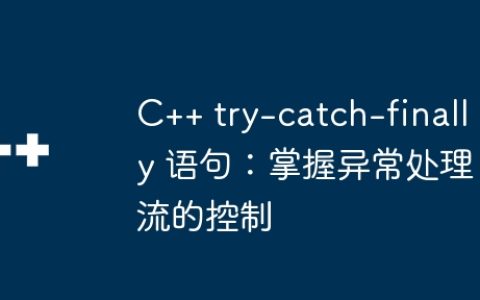 C++ try-catch-finally 语句：掌握异常处理流的控制