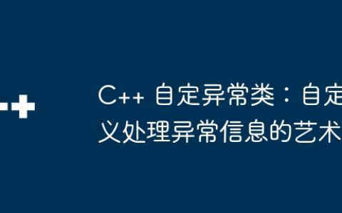 C++ 自定异常类：自定义处理异常信息的艺术