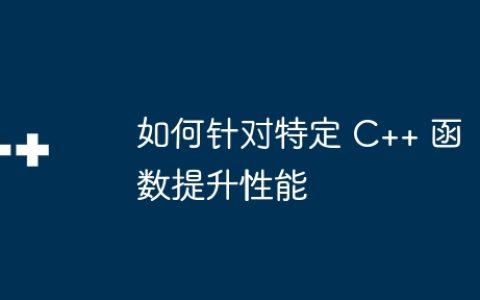 如何针对特定 C++ 函数提升性能